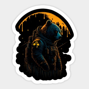 Honey moon astronaut bear Sticker